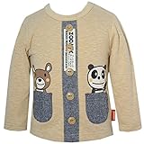 2016年 秋冬 ZOOMIC ズーミック カーディガン風 ポケット付き 長袖Ｔシャツ くま・パンダ 杢ベージュ◇90cm