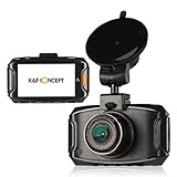 Car Dash Cam, K&F Concept Dashboard Camera 1296P HD 2.7 Inch 170 Degree Wide Angle View Vehicle Blac