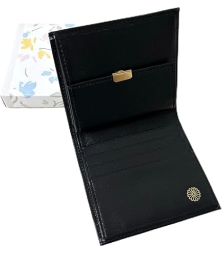 本物保証　最上質　日本皇室御用達菊紋章入　黒本革小銭入れ　財布 皇室紋章入り Amazon.co.jp: 本皇室宮家 宮内庁御用達 皇族菊紋付本革製小銭入れ