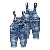 (チェリーレッド) CherryRed 子供 ベビー キッズ 女の子 男の子 ロンパース ロングパンツ デニムジーンズ サロペット オールインワン 90 ブルー