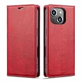 iPhone 14ケース手帳型 iPhone14手帳型ケース アイフォン14手帳ケース アップル iPhone 14 ケース 真珠光沢レザー RFID磁気防止 スマホケース 内蔵マグネット スタンド機能 カード入れ 耐摩擦 薄型 レッド