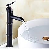 銅クリエイティブな竹暖かく冷たい水の蛇口黒