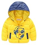 (トヨベイ)Toyobuy 可愛い 子供 中綿 コート キッズ ブルゾン フード付き ベビー ジャケット 男の子 女の子 防寒防風 黄色 120