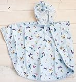 【marle pawda】 レインポンチョ 　子ども用（９０－１００ｃｍ）　ちょうちょ　ブルー