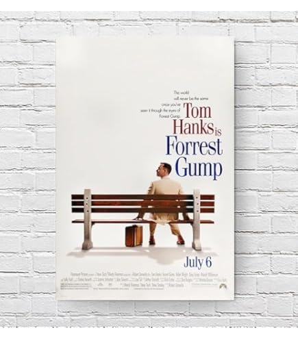 Amazon.co.jp: 【フレーム付-黒-】映画ポスター フォレストガンプ