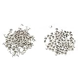 SODIAL(R) 100 xスタッドリベット　シルバーカラー シューズハット用　9mm
