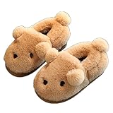 WIN ルームシューズ もこもこ 裏ボア 冬用 子供用スリッパ 室内用 ふわふわ もこもこ キッズ 幼児 小学生室内履き もこもこ ふかふか 冬用 あったか　 (内寸15cm, コーヒー色)