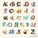 Fun Educational Alphabet with Animals for Baby Nursery and Kids Rooms - Wall Decor Easy Peel Sticker