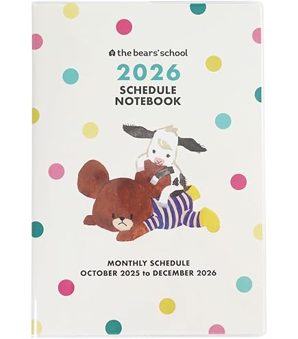 Amazon.co.jp: スクエア くまのがっこう 手帳 2025年 A6 マンスリー