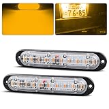 Chelhead 船用ledデイライト 薄型 10W アンバー 埋め込み 車 ワークライト 作業灯 荷台灯 補助灯 12v/24v IP68防水防塵 爆光仕様 2個セット