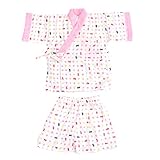 【100cm】「水玉と金魚」女の子用 日本製 やわらか二重ガーゼ甚平