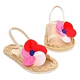 Domybest ベビー サンダル ベビーシューズ　靴 子供　0-18ヶ月　女の子　お花　柔らかい底靴キッズ　シューズ 夏 お出かけ 日常生活 (13cm)