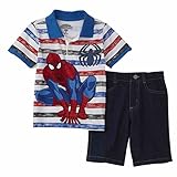 Marvel Comics Infant Boys Ultimate Spidermanポロシャツ&ショーツセット カラー: ブルー