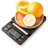 Coffee Scale with Timer Kitchen Scale for Food, Baking, Vegetable, Black, Max 5kg(0.1g)