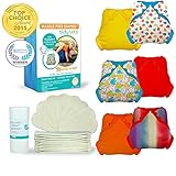 Tidy Tots Diapers Hassle Free 12 Diaper Snap Great Start Set With Elephants , Rainbow, TweetHeart, M