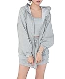 [DONOBAN] ルームウェア レディース パジャマ 上下セット セットアップ パーカー ショートパンツ キャミソール ビッグシルエット スウェットルームウェア3点セット｜FREE グレー