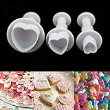 私の家族 3枚入愛心ケーキ砂糖シュガー クラフト カッター ツール プランジャー