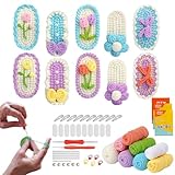 初心者向けのかぎ針編みキット、ヘアクリップかぎ針編みキット,かぎ針編みのヘアアクセサリーキットクラフト編みかぎ針編みキット | ニットヘアピンかぎ針編みキット、初心者向けのステップバイステップのビデオチュートリアル付き編み物キット