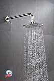 Purelux 8 Inch Rainfall Fixed Mount Shower Head Set with 16 Inch Extra Long Stainless Steel Shower A