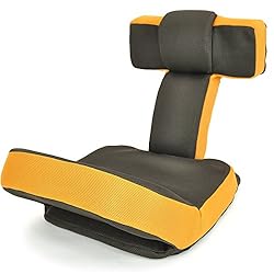 座椅子 ゲームチェア ゲーミングチェア ハイバック マルチリクライニング ゲーム座椅子 「ソリッド」 ( ヘッドギア フットギア ) 蒸れにくい メッシュ素材 オレンジ色