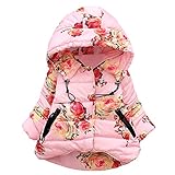 ベビー服　子ども服　女の子　ウインドブレーカー　セーター　コート　Cutelove　帽子付き　花柄　長袖　綿　ベビー　赤ちゃん　幼児　秋冬　可愛い　暖かい　保温　防寒　韓国　ファッション　カジュアル　