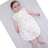 hannah 6重ガーゼ ベビー スリーパー ミニタオル付 冷え対策 熟睡 寒くない (M (ベビー), クラウン イエロー)