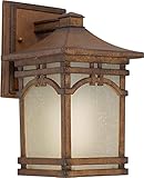 Forte Lighting 17027-01-41 Exterior Wall Light with Umber Linen Glass Shades, Rustic Sienna [並行輸入品]