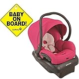 Maxi-Cosi Mico 30 Infant Car Seat - Bright Rose With Baby On Board Sign by Maxi-Cosi