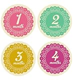Lucy Darling Shop Monthly Bodysuit Baby Sticker - Baby Girl - Doily - Months 1-12 [並行輸入品]
