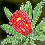 Protea花装飾セラミック壁アートタイル6 x 6