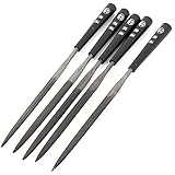 uxcell　ヤスリ　ダイヤモンドファイル　ブラックハンドル　フラットポイント　5mmx140mmx8mm 　5本入り