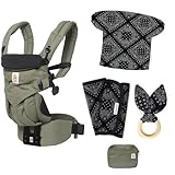 エルゴベビー OMNI（オムニ）360　抱っこひも　ベビーキャリア　カーキ （ヘッドサポートカバー＋よだれパッド＋うさみみ（歯固め）付）豪華特典 限定セット【正規代理店 2年間保証】