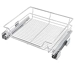 キッチンラックキャビネットオーガナイザー、プルアウトクロームワイヤストレージバスケットスライド引き出しSingleシェルフの食器棚洋服ダンス