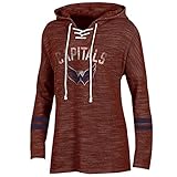 NHL Washington Capitals NHLレースアップネックプルオーバー、M、アスレチックレッドFrench Terry