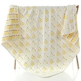 KRODLO ベビータオル ガーゼタオル ガーゼケット 柔らかい 肌さわり抜群 保温性 吸水 通気 ふわふわ白い おくるみ ベビーケット バスタオル 110*110cm 6重ガーゼ 綿100% (イエ