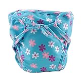 [花柄]スタイリッシュな幼児泳泳おむつ、ネクタイ、サイズミディアム、調節可能