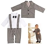 Cuteshower ベビー フォーマル 男の子 子供スーツ ベビー服 ロンパース 結婚式 七五三 卒園式 3点セット 80cm