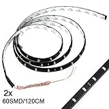 ライト，SODIAL(R)2ｘ120CM 60 SMD 車のストリップアンダーライト　ネオン足元　防水　柔軟 - 青