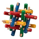 Naisidier 木製パズルゲーム Jiasaws ミステリアスキューブトイ Kongming Lock Brain Teasers IQ おもちゃギフト 子供 大人 カラフル 12人 姉妹