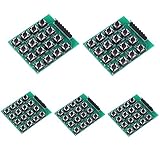 Akozon 5 Arduino WIshioT用キーボードモジュール 16キー4x4プッシュボタン外部キーパッド MCU用 膜マトリックスキーボードモジュールアレイスイッチ