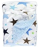 Honey Baby Plush Ultraソフトコーラルフリース赤ちゃん毛布、30 x 40 cm 30 X 40 ブルー RN150856