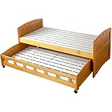 タンスのゲン 親子ベッド シングル すのこベッド 耐荷重120㎏ 天然パイン材 カントリー調 キャスター付き スライド式 キッズ 子供用 ナチュラル 4960000300