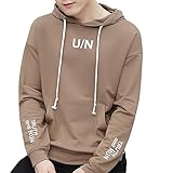 Gaosa　春 秋冬 　無地　メンズ　トップス　スウェット　トレーナー プルオーバー　カジュアル 　 パーカ　スポーツウエア　 (カーキ, 3XL)