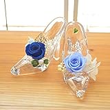 [florence du]プリザーブドフラワー 2色バラミニミニプリンセスハイヒール アレンジメント カラー：ブルー クリアケース付 結婚記念日 誕生日 祝い フラワーギフト 花ギフト プレゼント 出