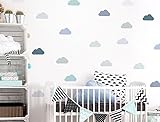 i-love-wandtattoo was-10643壁ステッカーKids "雲のパステルバイオレットとパステルミント」18ピース、クラウドスカイ接着壁、Tattoo、壁のステッカー、ステッカー、壁装