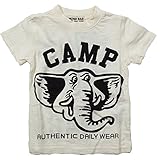 《初夏盛夏対応》 ALMOND BAR(アーモンドバー) 天竺CAMP半袖Tシャツ 130cm/Iv NO.AH-72210