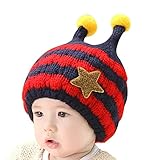 秋冬 赤ちゃん 幼児 韓国風格 可愛い ニット帽 キャップ 帽子 ハット ポリエステル製 暖かい 柔らかい 快適 6－48ヶ月 頭囲約46－52cm（レッド）