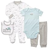 カーターズ carter's 長袖ロンパース 半袖ボディースーツ スタイ パンツ 4点セット 並行輸入 綿 マルチカラー 9ヶ月 121B6749