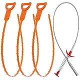 Vastar 4 in 1 Drain SnakeヘアDrain 3パックClogリムーバークリーニングツールと1パックDrainリリーフツール