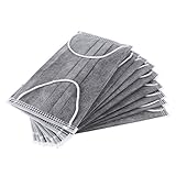 Perfk 高品質使い捨てマスク　家の清掃適用　通気性　高濾過　活性炭入り　耳に無負担　不織布3層構造　多用途　10個入り　全2色　 - グレー